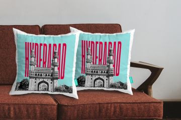 HYDERABAD-CHARMINAR CUSHION COVERS - PACK OF 2