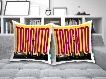 TORONTO-CN TOWER CUSHION COVERS - PACK OF 2