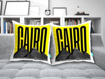 CAIRO-PYRAMIDS OF GIZA CUSHION COVERS - PACK OF 2