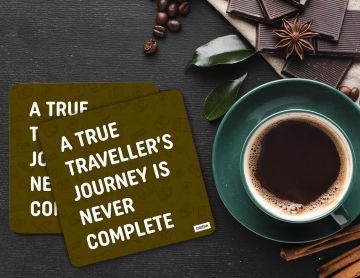 A TRUE TRAVELLER COASTERS - PACK OF 4