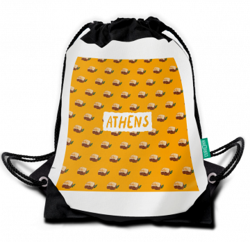 LOVE OF FOOD-ATHENS DRAWSTRING BAG