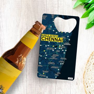 CHENNAI-MAP BOTTLE OPENER