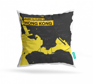 HONG KONG-MAP CUSHION COVERS - PACK OF 2