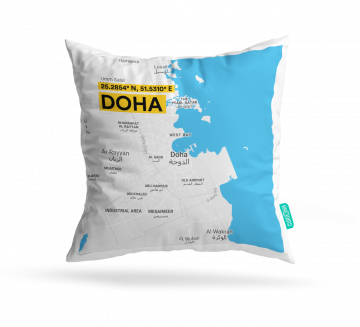 DOHA-MAP CUSHION COVERS - PACK OF 2