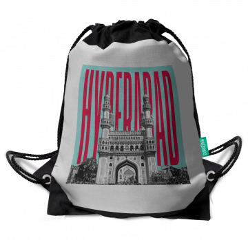 HYDERABAD-CHARMINAR DRAWSTRING BAG