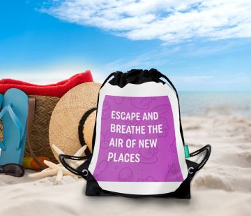 ESCAPE AND BREATHE THE AIR DRAWSTRING BAG