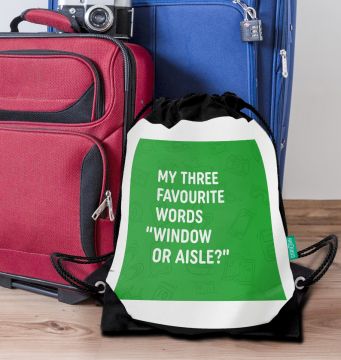 WINDOW OR AISLE DRAWSTRING BAG