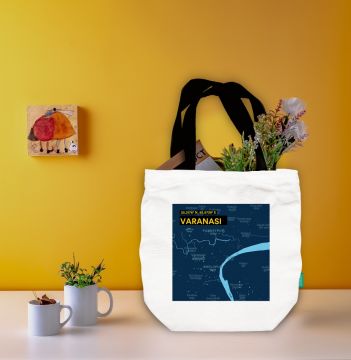 VARANASI-MAP TOTE BAG